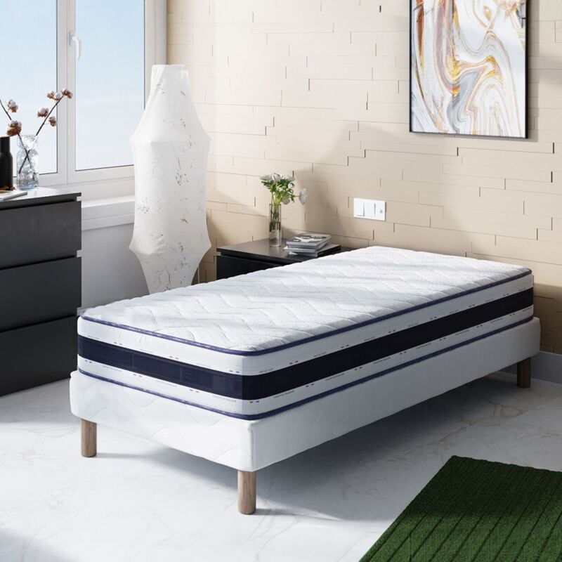 Elite Mattress - Matelas 80x190 blue memory Hauteur 22cm Mémoire de forme