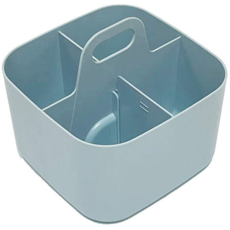 BLUE Organisateur polyvalent Caddy de rangement empilable en plastique avec poignée Caddy d'artisanat, caddy de bureau, organisat