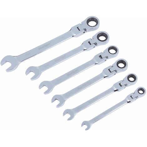 Blue Spot 04312 - Set di 6 chiavi a cricchetto con testa flessibile