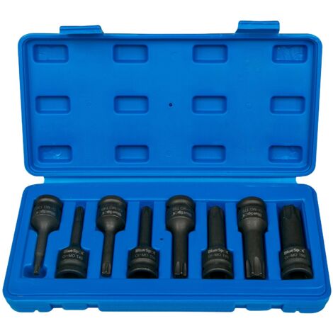Blue spot Tools 01506 impatto Torx, nero, 1/5,1 cm, set da 8 pezzi