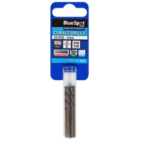 Blue Spot Tools 10 Pce Cobalt Fully Ground 2mm Drills