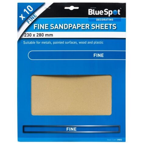 Blue Spot Tools 10 Piece Fine Sandpapers