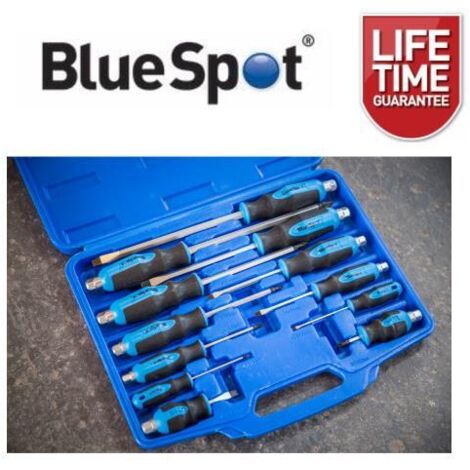 Blue Spot Tools 12 Piece Hex Bolster Screwdriver Set
