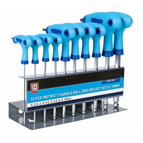 Blue Spot Tools 12186 - Set di chiavi esagonali con impugnatura a T metrica, 10 pezzi (2-10 mm)