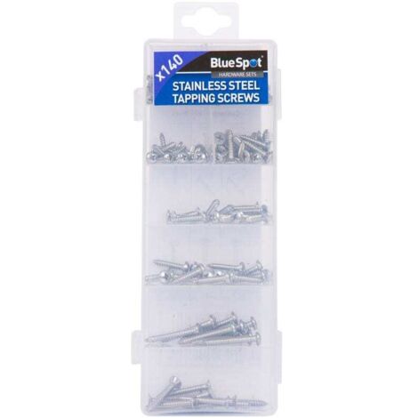 Blue Spot Tools 140 Piece Assorted Stainless Steel Tapping Screw Set
