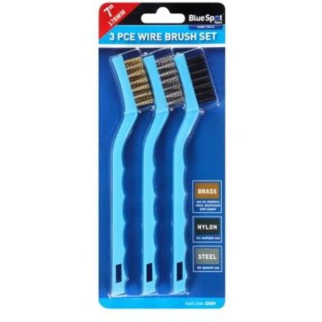 Blue Spot Tools 178MM (7") 3PCE Mini Wire Brush Set