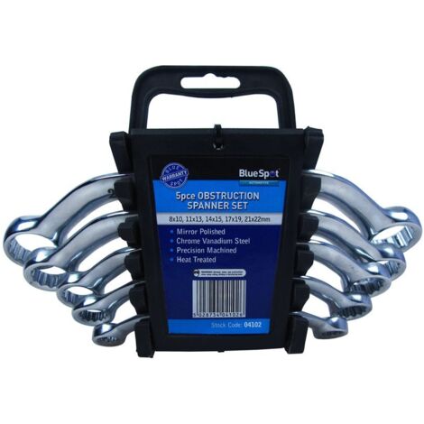 Blue Spot Tools 5 Piece Chrome Vanadium Metric Obstruction Spanner Set (8-22MM)