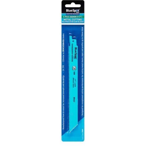 Blue Spot Tools Bi-Metal Reciprocating Bow Saw Blade - 240mm x 5 TPI - Pack of 5