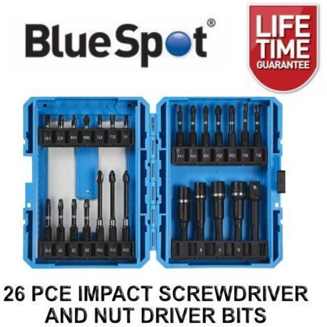 Blue Spot Tools Blue Spot Tools 26 PCE Impact Screwdriver And Nut Driver Bits