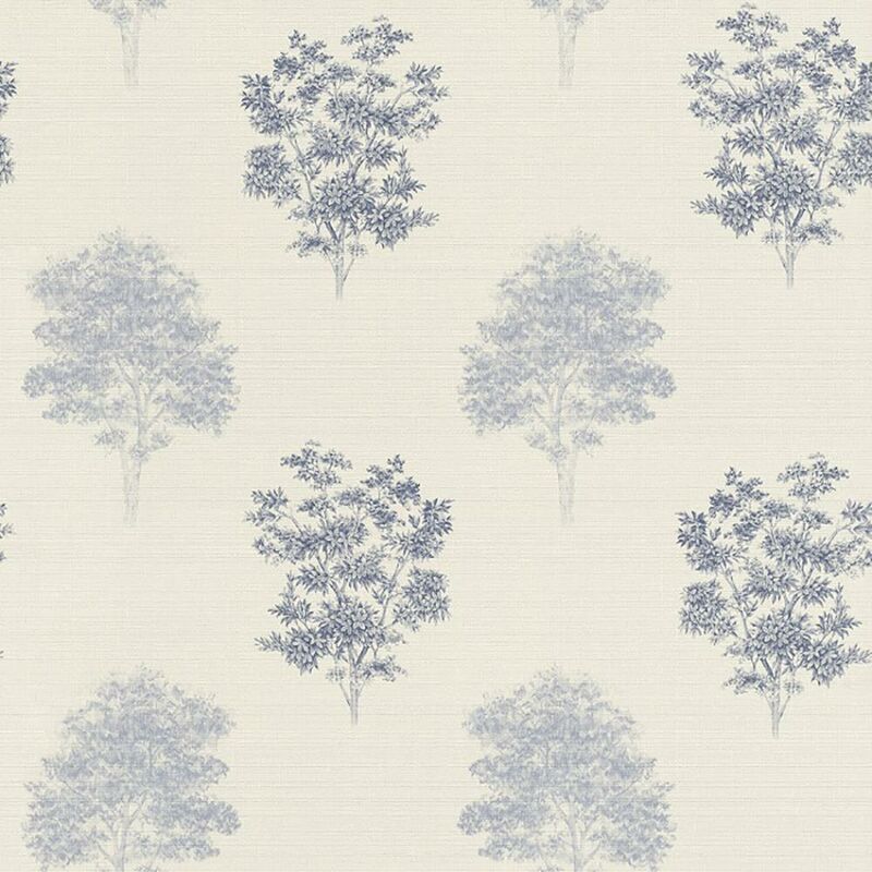 Blue Textured Tree Wallpaper Rasch Paste The Wall Vinyl White Traditional