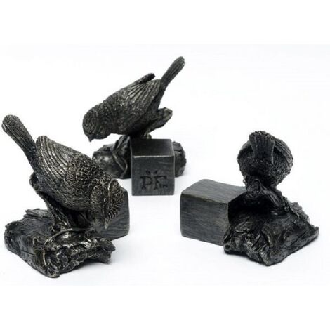 Blue Tit On Log Plant Pot Feet - Set of 3 - L7 x W6.5 x H8 cm