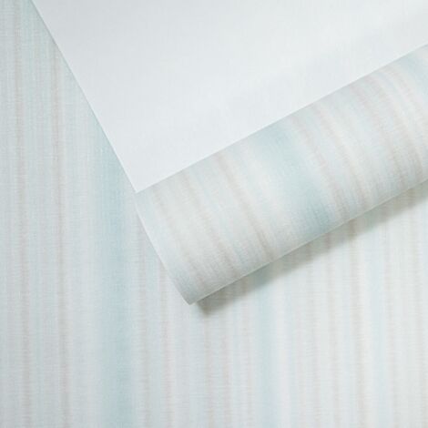 Blue White Stripe Wallpaper Beige Textured Glitter Shimmer Effect Non-Woven