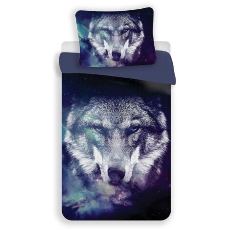 Blue Wolf Kuschelige Bettwäsche Polyester, 140x200 cm & 70x90 cm