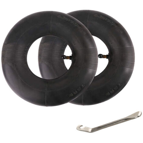 Bluedeer – Chambres à air 4.10/3.50-4 – Lot de 2 pièces – Tige coudée TR87 – Gonflable jusqu'à 30 PSI – Compatible brouettes et tondeuses