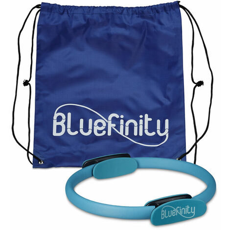 Bluefinity Anneau pilates 39 cm avec doubles poignées pour yoga mousse rembourré anneau de résistance, turquoise