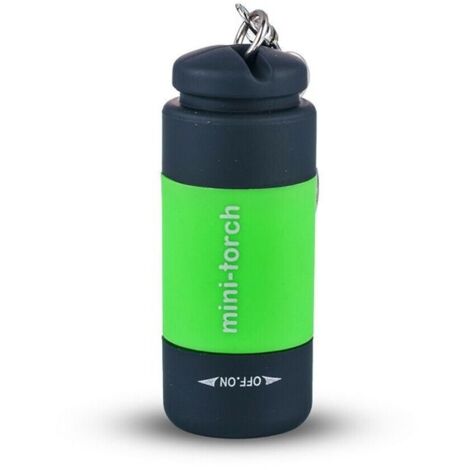 (blue)Mini torche lampe de poche Rechargeable Portable porte-clés interrupteur rotatif étanche plein air lampe de poche d\'urgence(green)