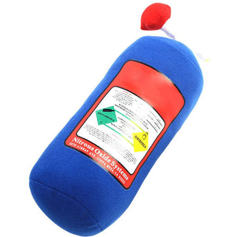 (Blue)Nos Oreiller de bouteille d'oxyde nitreux Coussin d'appui-tête décoratif de voiture Oreiller en peluche créatif, appui-tête