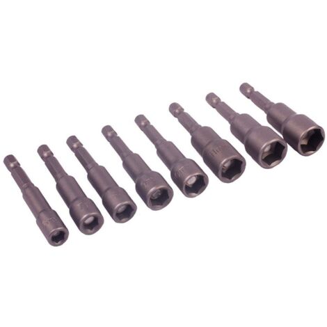 Bluespot 11pc Magnetic Nut Driver Set & Socket Adaptor Square Drive Fit Impact Drill