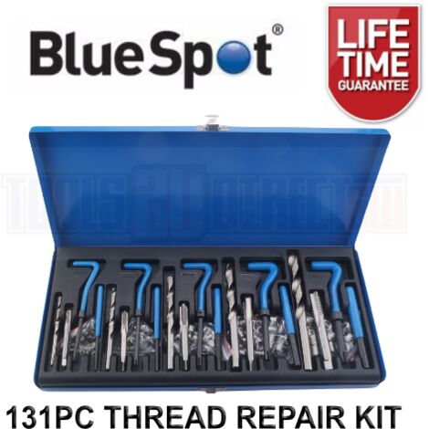 BlueSpot 131pc Helicoil Thread Repair Threaded Tool Twist Drill Bit Kit M5 - M12