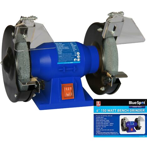 BlueSpot 150W Twin Bench Grinding Polisher Workshop Garage Stone Grinder 6"