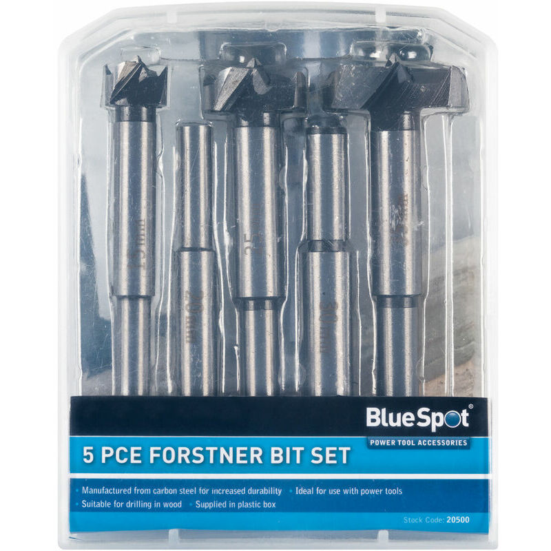 20500 5 Piece Forstner Bit Set (15-35mm) - Bluespot