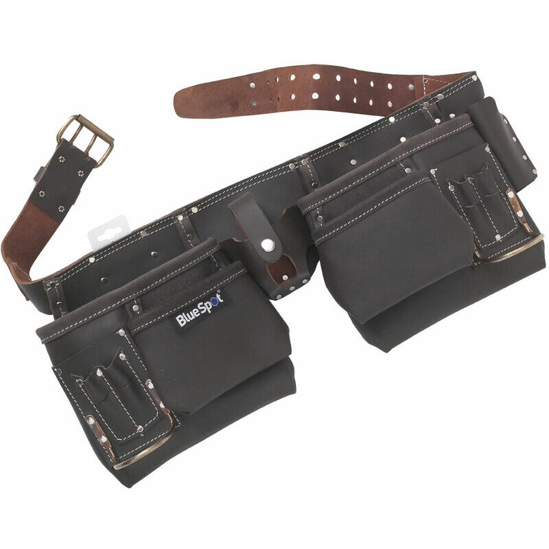 16335 Deluxe Oil Tanned Leather Double Tool Belt - Bluespot