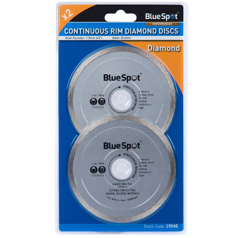 Bluespot - 19548 2 Piece Continuous Rim 115mm (4.5') Diamond Discs