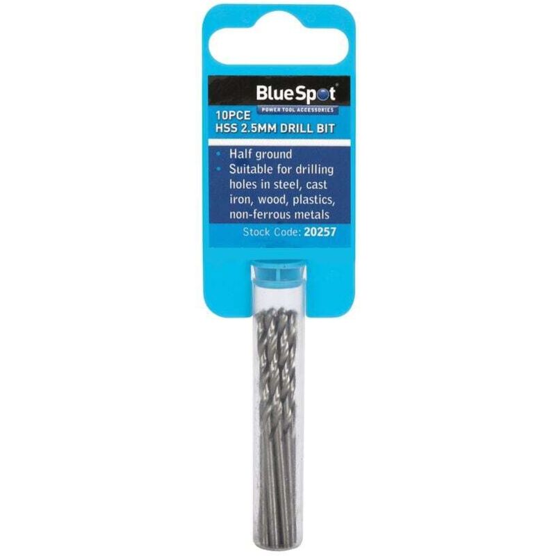 Blue Spot Tools - BlueSpot 10PCE 2.5mm hss Drill Set