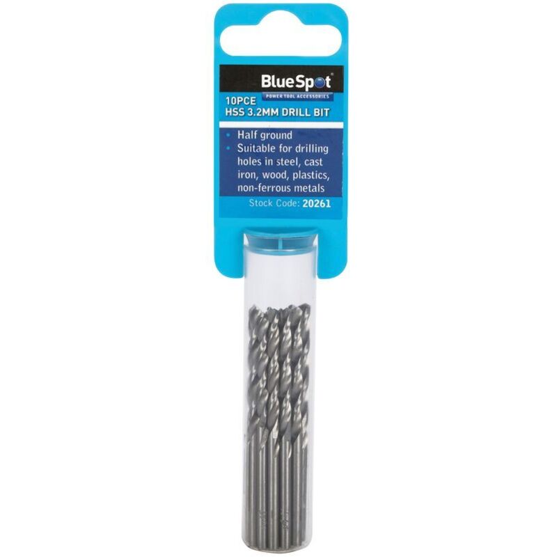 Blue Spot Tools - BlueSpot 10PCE 3.2mm hss Drill Set