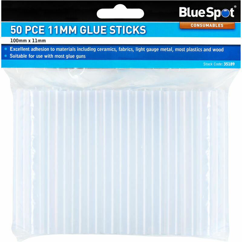 35189 50 Piece 11mm Glue Sticks - Bluespot