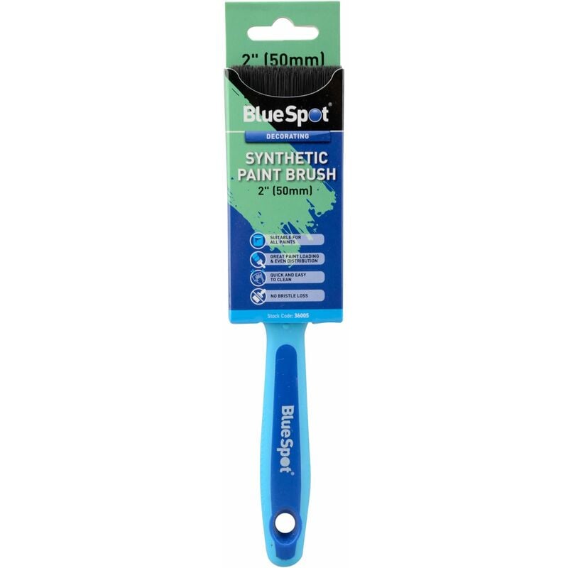 2' (50mm) Synthetic Paint Brush with Soft Grip Handle - Bluespot