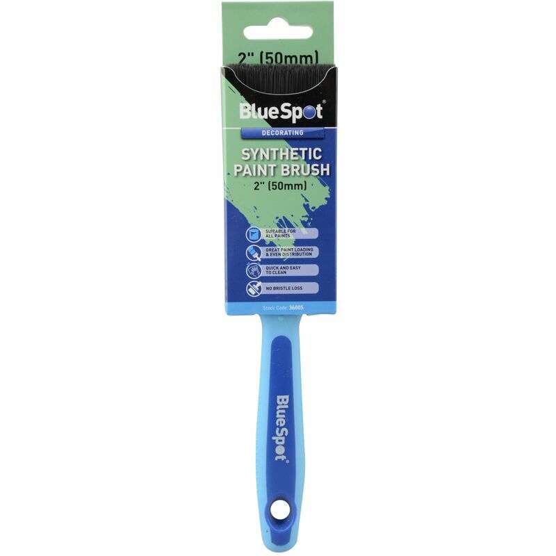 BlueSpot 36005 2' (50mm) Synthetic Paint Brush with Soft Grip Handle