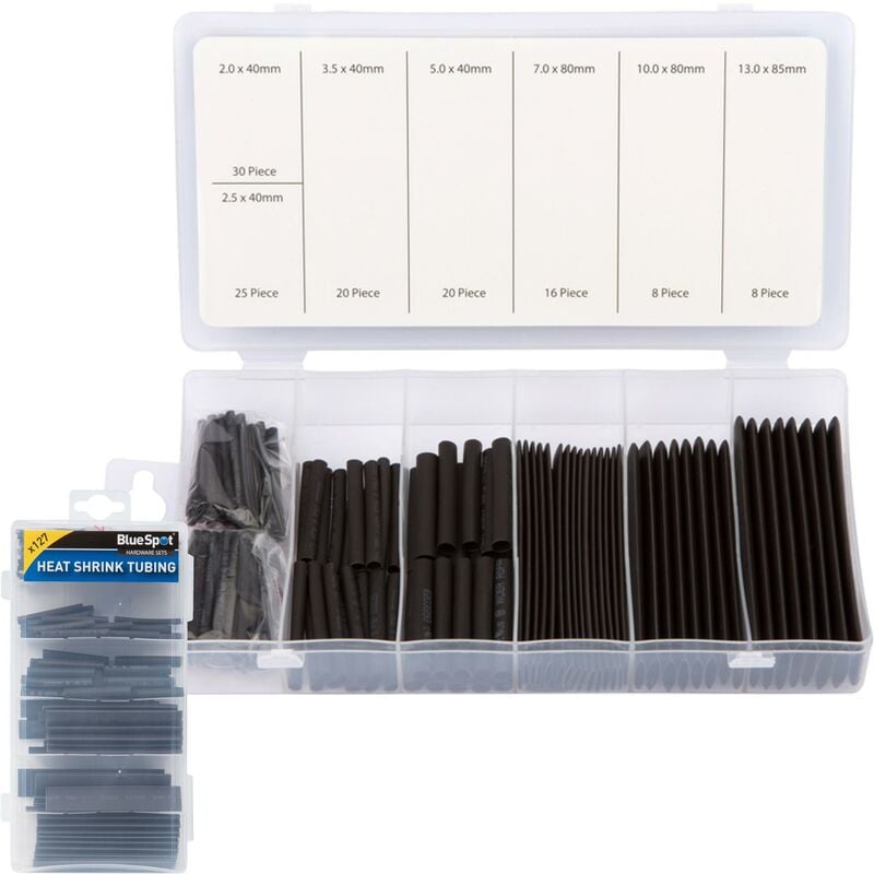 127pc Cable Tube Sleeving Wire Wrap Electrical Heat Shrink Tubing Set - Bluespot