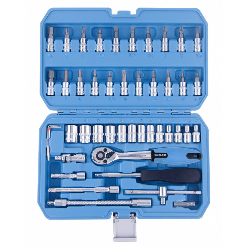 Bluespot 46pc 1/4' Metric Socket Set (4-14mm)