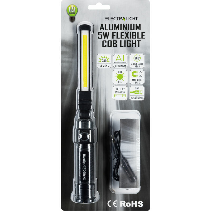 65317 Electralight Aluminium 5W Flexible COB Light (280 Lumens) - Bluespot