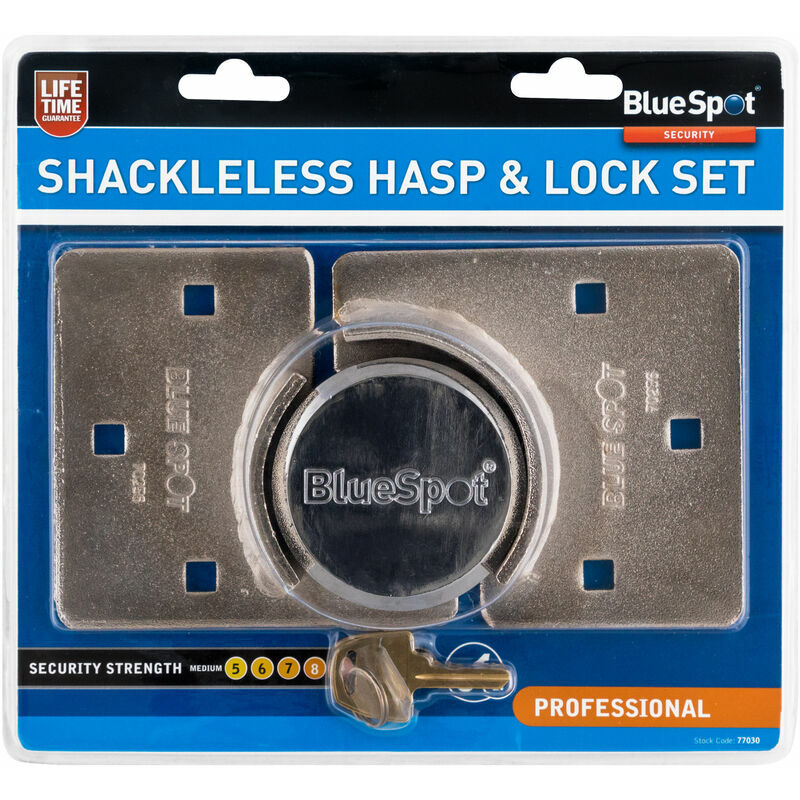 77030 Shackleless Hasp & Lock Set - Bluespot