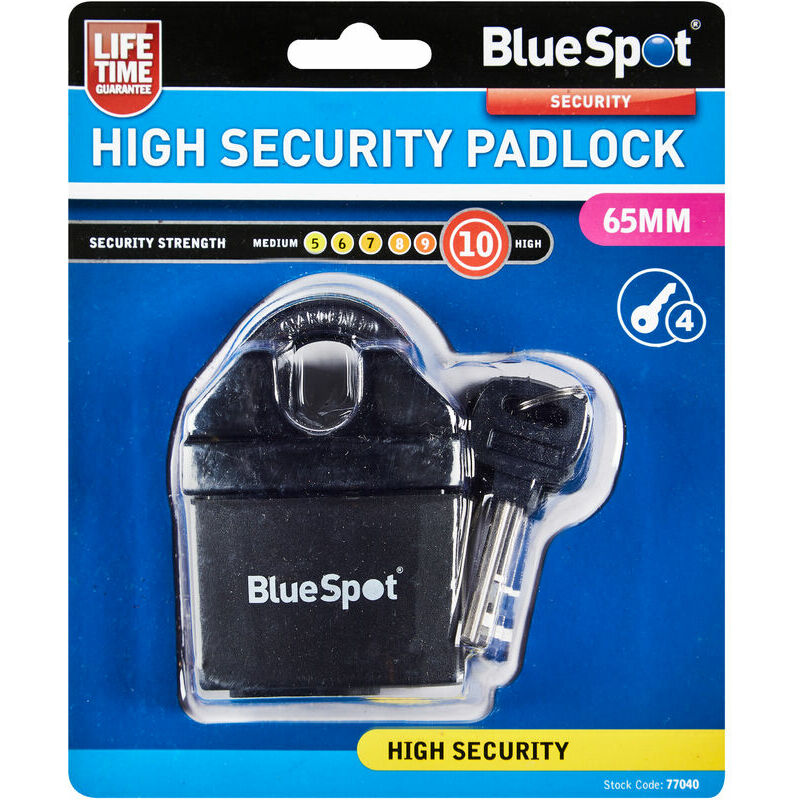 77040 65mm High Security Padlock - Bluespot