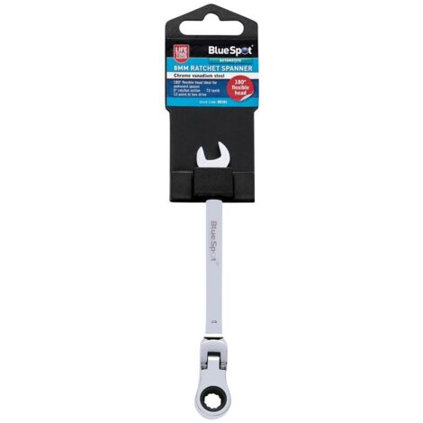BlueSpot 8mm Chrome Vanadium Ratchet Spanner Flexible Head