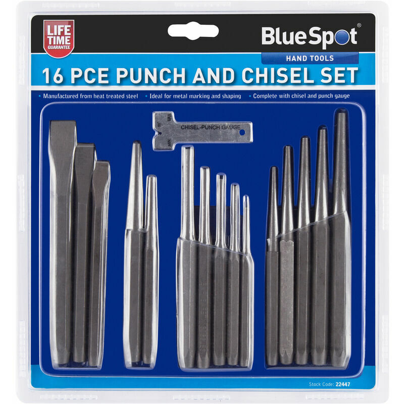 22447 16 Piece Punch and Chisel Set - Bluespot