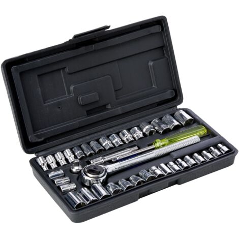 BlueSpot Tools 01535 Socket Set of 40 Metric & AF 1/4in & 3/8in Drive B/S01535