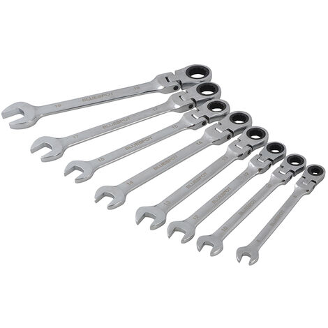 BlueSpot Tools 04300 Flexible Head Ratchet Set, 8 Piece B/S04300