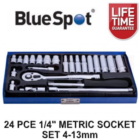 BlueSpot Tools 1531 1/4in Metric Socket Set 24 Piece B/S1531