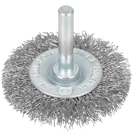 BlueSpot Tools 19221 Flat Steel Wire Wheel Brush 50mm x 6mm Arbor B/S19221