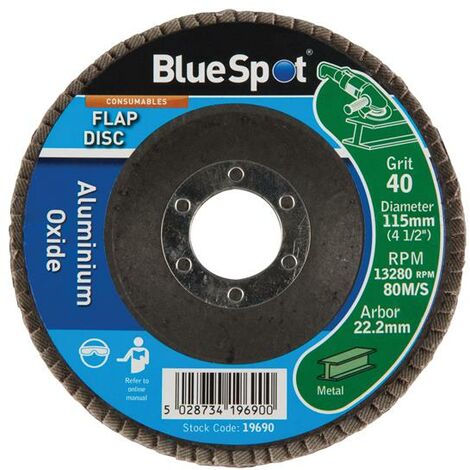 BlueSpot Tools 19690 Sanding Flap Disc 115mm 40 Grit B/S19690
