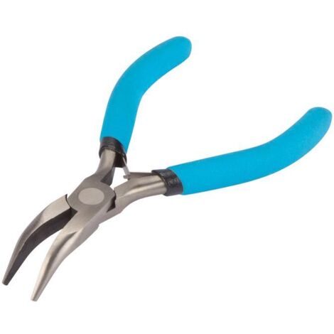 BlueSpot Tools 8505 Soft Grip Mini Bent Nose Pliers with Ergonomic Handle for Precision Work