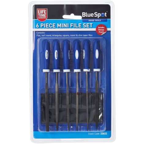 BlueSpot Tools Mini File Set with Pouch 6 Piece B/S22652