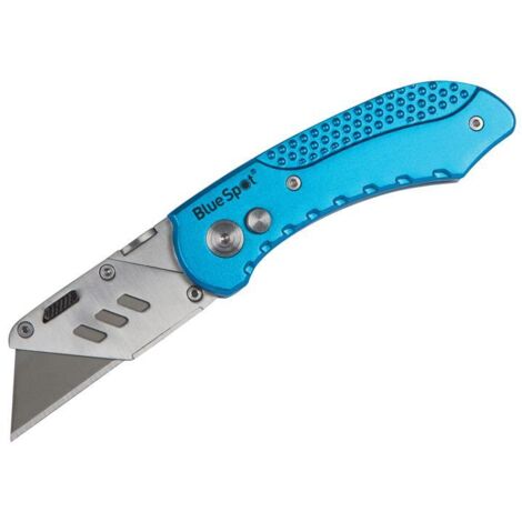 BlueSpot Tools Professional Folding Utility Knife B/S29024 with Retractable Blade and Ergonomic Handle