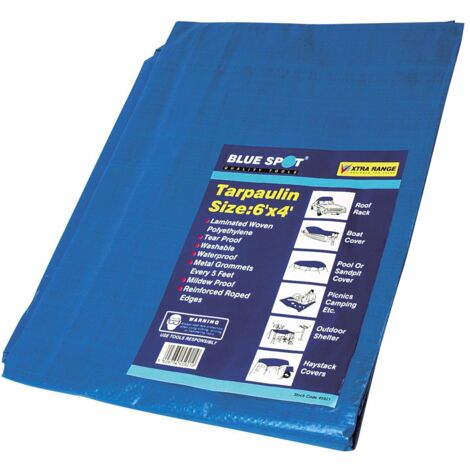 Bluespot Tools Tarpaulin 6 X 4 Feet (Approx Size Only)