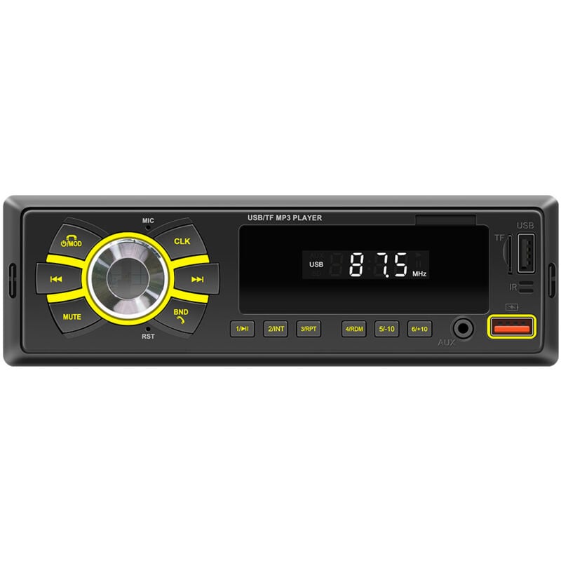 Bluetooth 1 Din - Radio Dual Bluetooth avec Contrôle Vocal de la Radio FM, Localisation APP, Mémoire d'extinction, Entrée de Disque AUX/TF/USB +