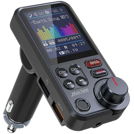 Bluetooth 5.0/DC9-28V BT93 Drahtloser MP3-Musik-Player FM-Transmitter Audio-Ladegerät Auto-Freisprecheinrichtung MP3-Musik-Player FLITI
